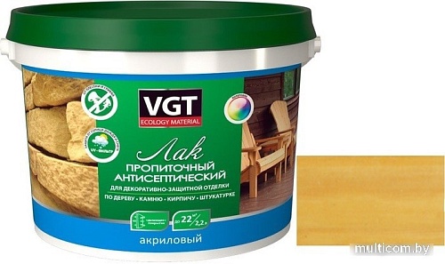 Лак VGT Пропиточный с антисептиком 0.9 кг (дуб)