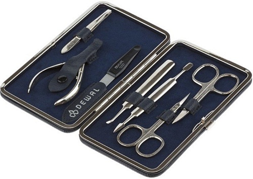 Набор для маникюра и педикюра Dewal 905BLUE (синий)