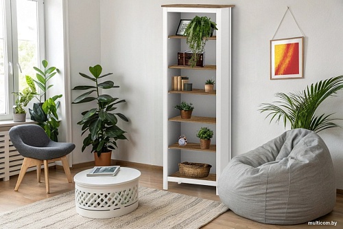 Стеллаж Mio Tesoro Сага 70 2.08.07.110.14 (белый/ясень)