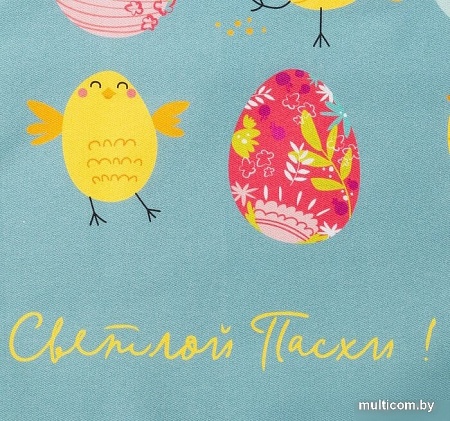 Полотенце Этель Пасхальные цыплята 4778284 (бирюзовый/желтый)