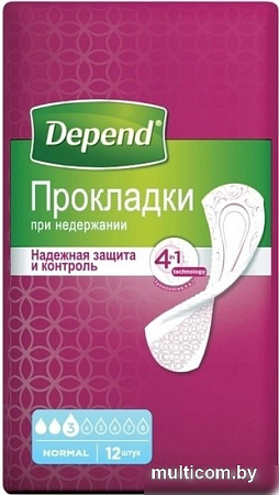 Урологические прокладки Depend Normal для женщин (12 шт)