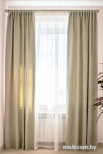 Комплект штор Decoretto Сатин СО-K9 4x2.6 м (оливковый, 2 шт)