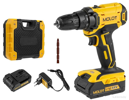 Дрель-шуруповерт Molot MBD 1815 Li 1335504 (с 2-мя АКБ, кейс)