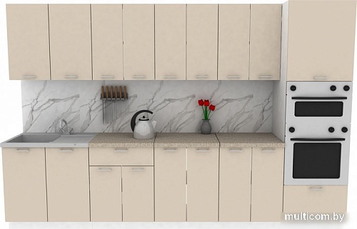 Готовая кухня ЭлиГард Lion 3.2 (персидский жемчуг/малага)