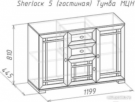 Тумба Глазов Sherlock 5 МЦН (орех шоколадный)