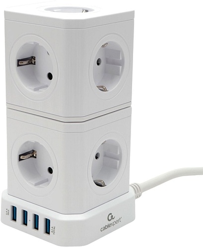 Сетевой фильтр Cablexpert TWR-9-U4-W-2