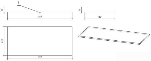 Cersanit Столешница Moduo 140 BL-MOD140