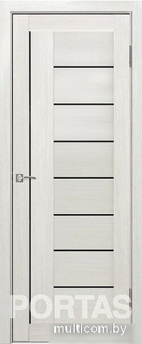 Межкомнатная дверь Portas S29 90x200 (французский дуб, стекло lacobel черный лак)