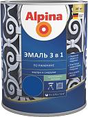 Эмаль Alpina Эмаль 3 в 1 по ржавчине (синий, шелковисто-матовая, 0.75 л)