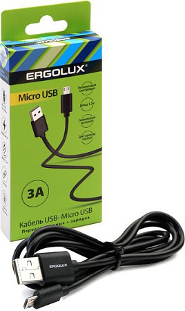 Кабель Ergolux ELX-CDC01-C02 USB Type-A - microUSB (1.2 м, черный)