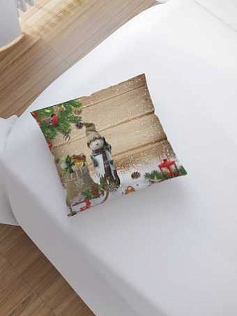 Чехол на подушку JoyArty Обаятельный снеговик sl_78666