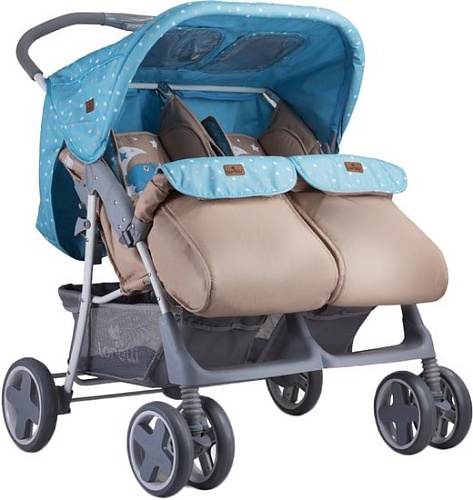 Коляска прогулочная «книга» Lorelli Twin 2019 (blue&beige moon bear)
