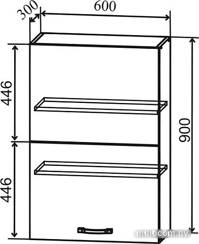 Шкаф навесной ДСВ Тренто ВПГПМ 600 (серый/белый)