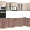 Готовая кухня Интерлиния Мила 1.68x3.4 правая без столешницы (шимо светлый/шимо темный)