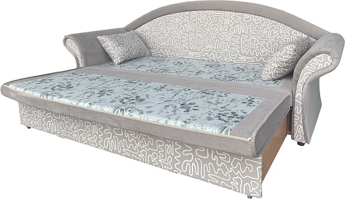 Диван Анмикс Риччи (светло-бежевый, велюр/принт инкас)