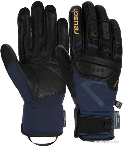 Горнолыжные перчатки Reusch Pro Rc 6201110-7470 (р-р 9, Black/Dress Blue/Gold)