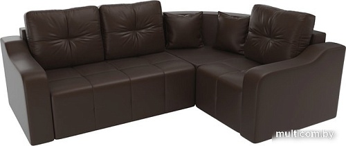 Угловой диван Mebelico Кембридж угловой 108831 (правый, экокожа, коричневый)
