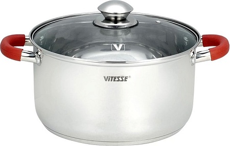 Набор кастрюль Vitesse VS-9017 (красные ручки)