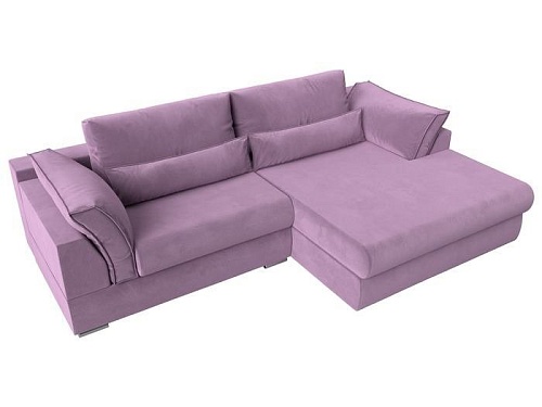 Угловой диван Mebelico Пекин 115413 (правый, микровельвет, сиреневый)