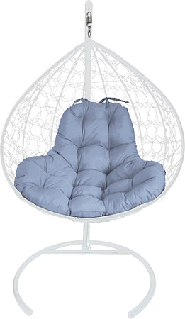 Подвесное кресло M-Group XL 11120109 (белый ротанг/серая подушка)