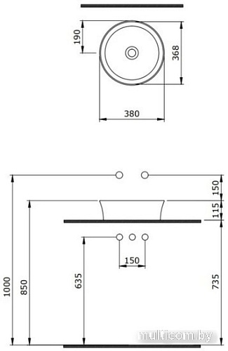 Умывальник Berges Wasserhaus Ego SL 181061