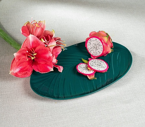 Блюдо Stenova Home Bali 61310164 (зеленый фарфор)