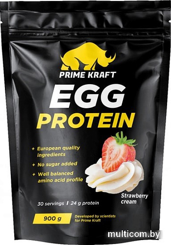 Протеин Prime Kraft EGG Protein (900г, клубника/сливки)