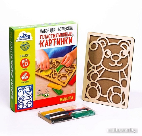 Набор для лепки Лесная мастерская Пластилиновые картинки. Мишка 5573053
