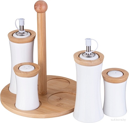 Набор для масла и уксуса с солонкой и перечницей Lefard Native 587-196