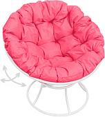 Кресло M-Group Папасан пружинка 12040108 (белый/розовая подушка)