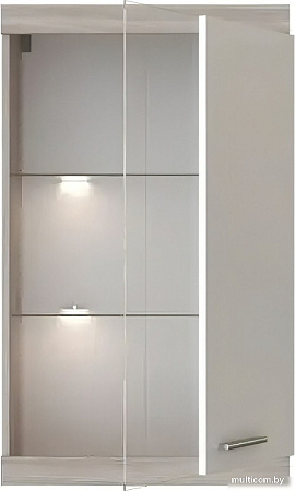 Шкаф-витрина Black Red White Linn Со стеклом 100x60x36 (ясень шимо/белый)