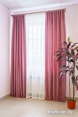 Комплект штор Decoretto Канвас пыльная роза КПР-K24 3.75x2.5 м (розовый, 2 шт)