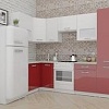Угловая кухня ВерсоМебель ЭкоЛайт-6 1.2x2.7 левая (белый/рубиново-красный)