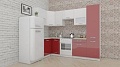 Угловая кухня ВерсоМебель ЭкоЛайт-6 1.2x2.7 левая (белый/рубиново-красный)