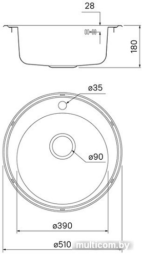 Кухонная мойка IDDIS Basic BAS51P0i77