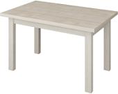 Кухонный стол Senira Кастусь 120-160x75 (дуб выбеленный/белый)