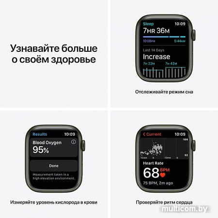 Умные часы Apple Watch Series 7 45 мм (зеленый/зеленый клевер спортивный)