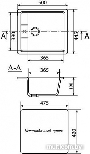Кухонная мойка Mixline ML-GM28 (песочный 302) 533508