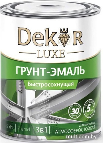 Грунт-эмаль Dekor Sprint 3 в 1 быстросохнущая 0.9 кг (белый)