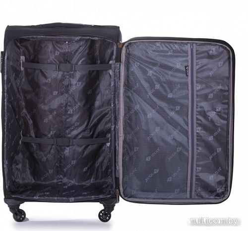 Чемодан-спиннер Solier STL1316 72 см (черный/коричневый)