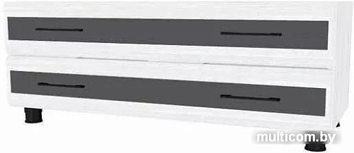 Тумба Лером Камелия ТБ-2635-СЯ-Г (снежный ясень/серая вставка)