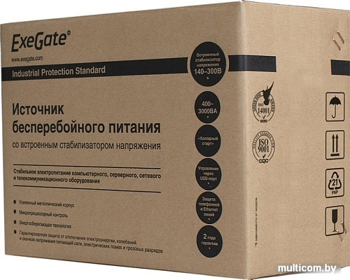 Источник бесперебойного питания ExeGate SpecialPro UNB-1000.LED.AVR.EURO.RJ