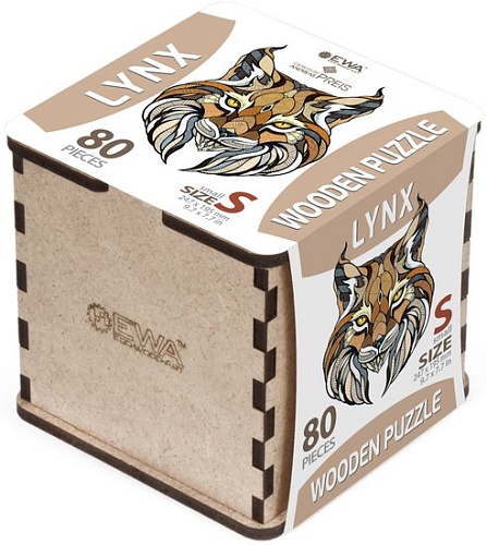 Пазл Eco-Wood-Art Рысь S в деревянной упаковке (80 эл)