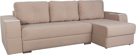 Угловой диван DiArt Бруклин Г-правый (велюр, Selfie cream/крафт)