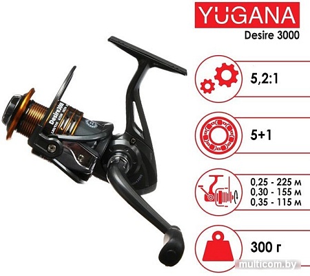 Рыболовная катушка Yugana Desire 3000 5+1 ball