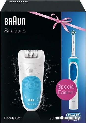 Эпилятор Braun Silk-epil 5 5-511 Wet&Dry + Oral-B Vitality Cross Action D12.513
