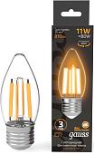 Светодиодная лампочка Gauss Filament Свеча 11W 810lm 2700К Е27 LED 1/10/50 103802111