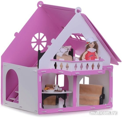 Krasatoys Дачный домик Варенька с мебелью 000256 (белый/розовый)