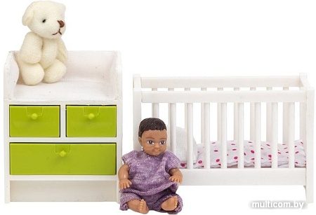 Мебель для кукольного домика Lundby Кровать с пеленальным комодом 60209900