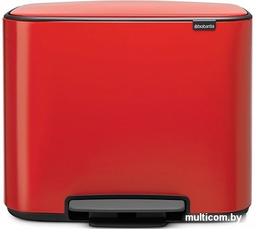 Brabantia Bo Pedal Bin 11л + 23л (пламенно-красный)